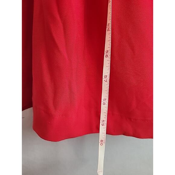 Lauren Ralph Lauren One Shoulder Gown 16 Red Draped Ruched Formal Evening Dress - Picture 14 of 14